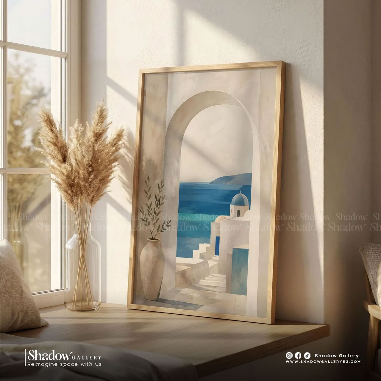 Minimalist Santorini Archway Canvas Art – premium framed canvas wall art