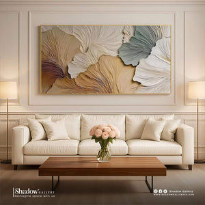 Large horizontal 3D textured wall art by Shadow Gallery – close-up detail of frame and canvas texture