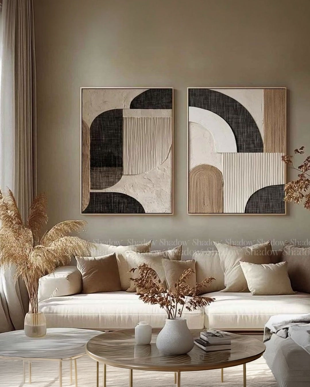 Japandi Diptych Wall Art (2-Piece Set)