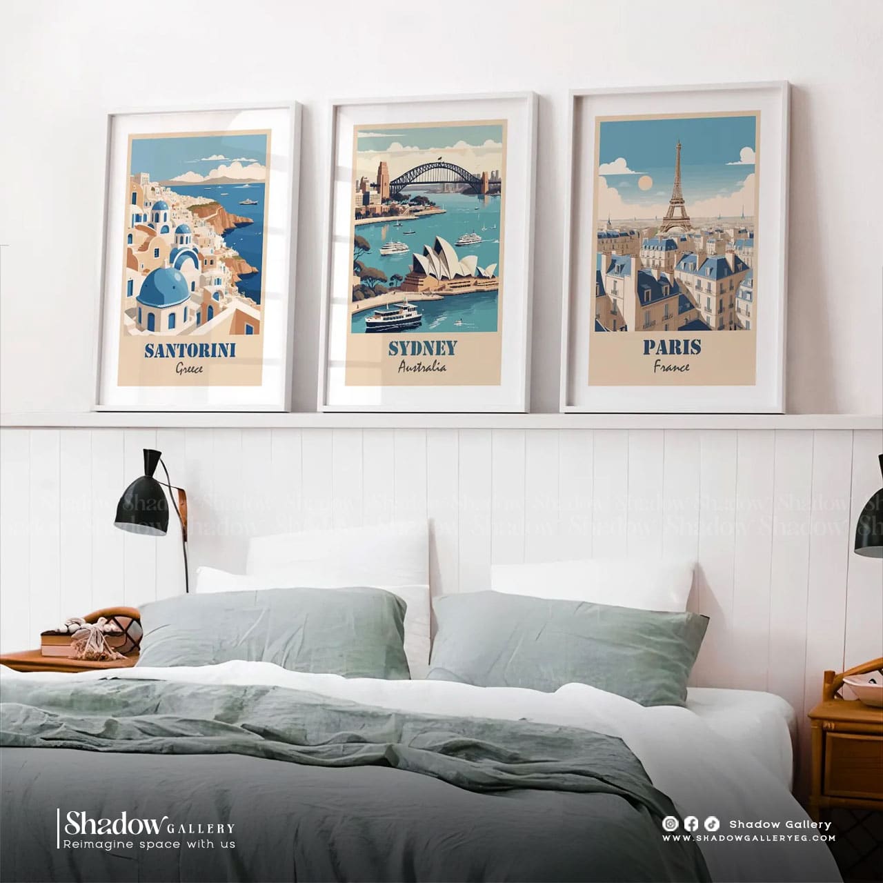 Vintage Travel Triptych Wall Art (3-Piece Set) – premium framed canvas wall art